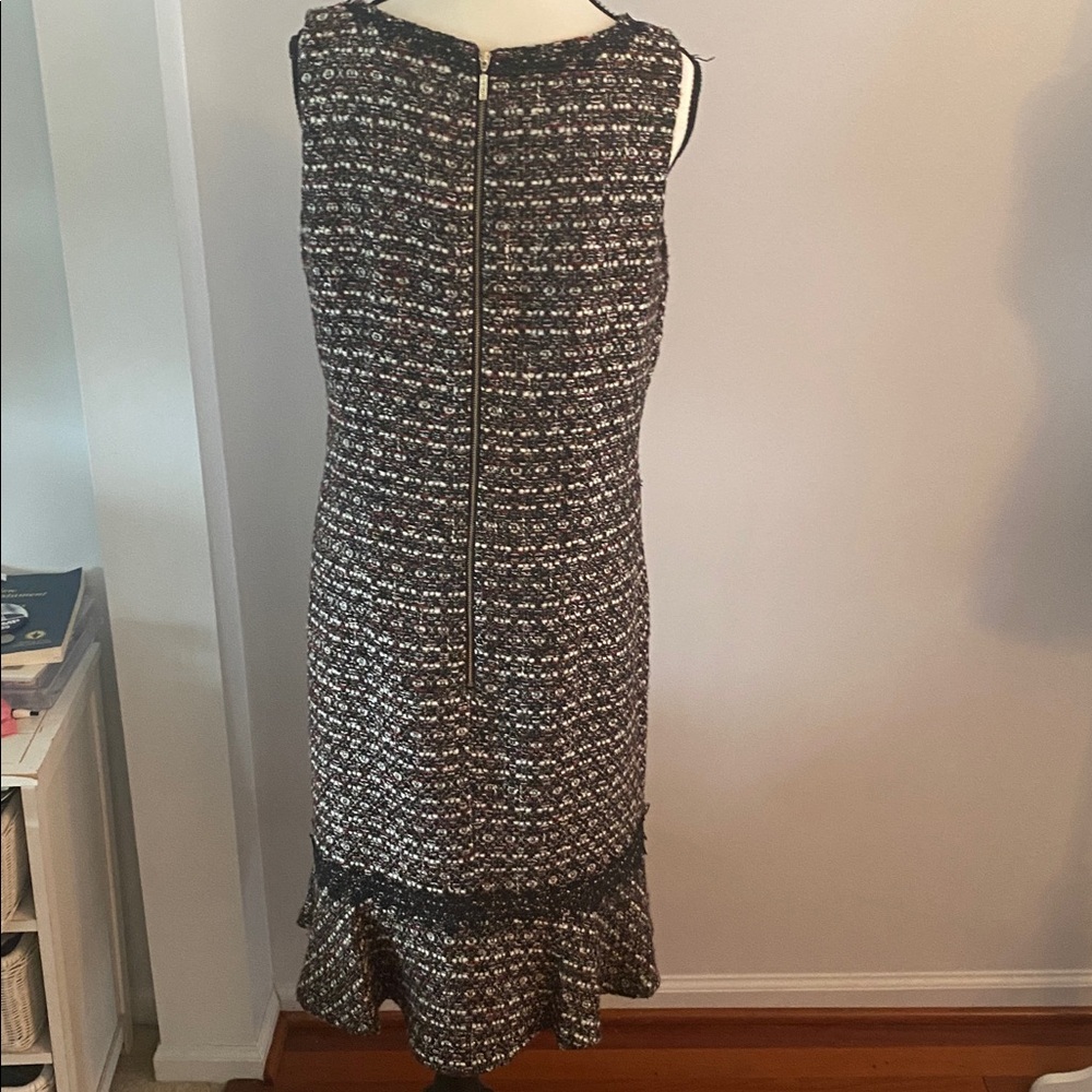 Karl Lagerfeld size 8 sleeveless tweed dress trumpet bottom - Picture 6 of 10
